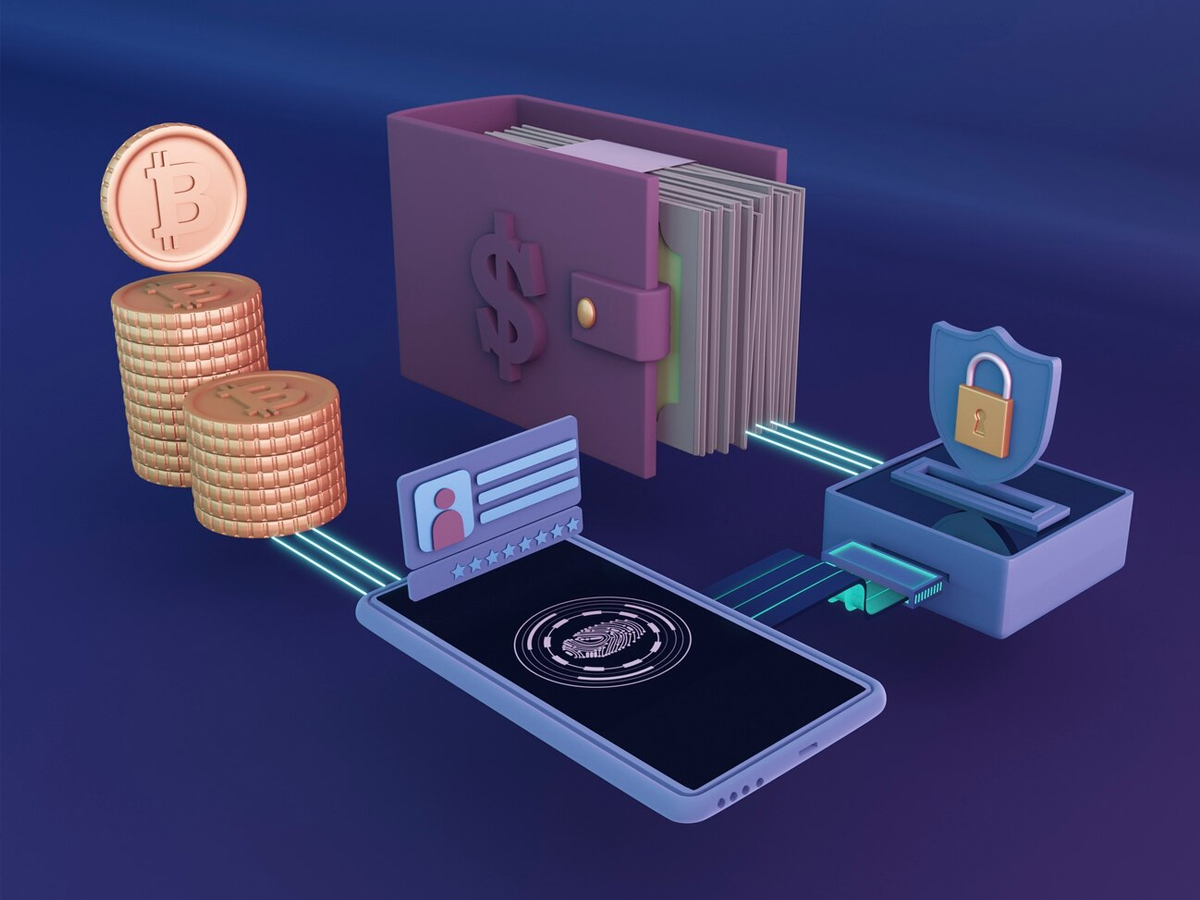 Digital wallet generating a zero-knowledge proof for KYC compliance in DeFi, illustrating privacy-preserving on-chain identity verification.