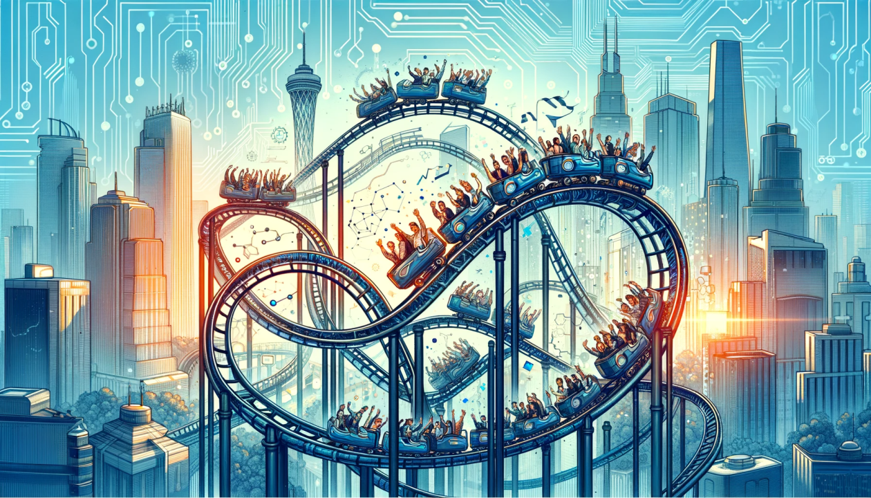 Illustration of a smart city with IoT sensors connected via blockchain-enabled 5G towers, representing decentralized wireless networks like Helium in 2025.