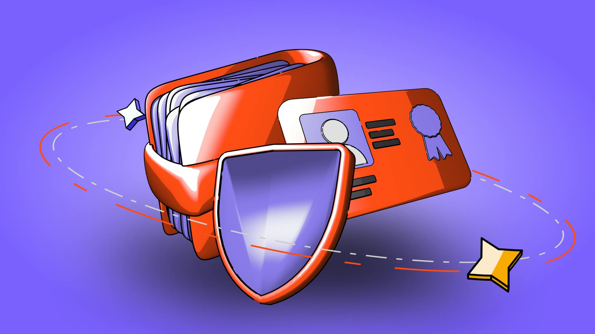 User accessing multiple blockchains with a single decentralized identity wallet illustration