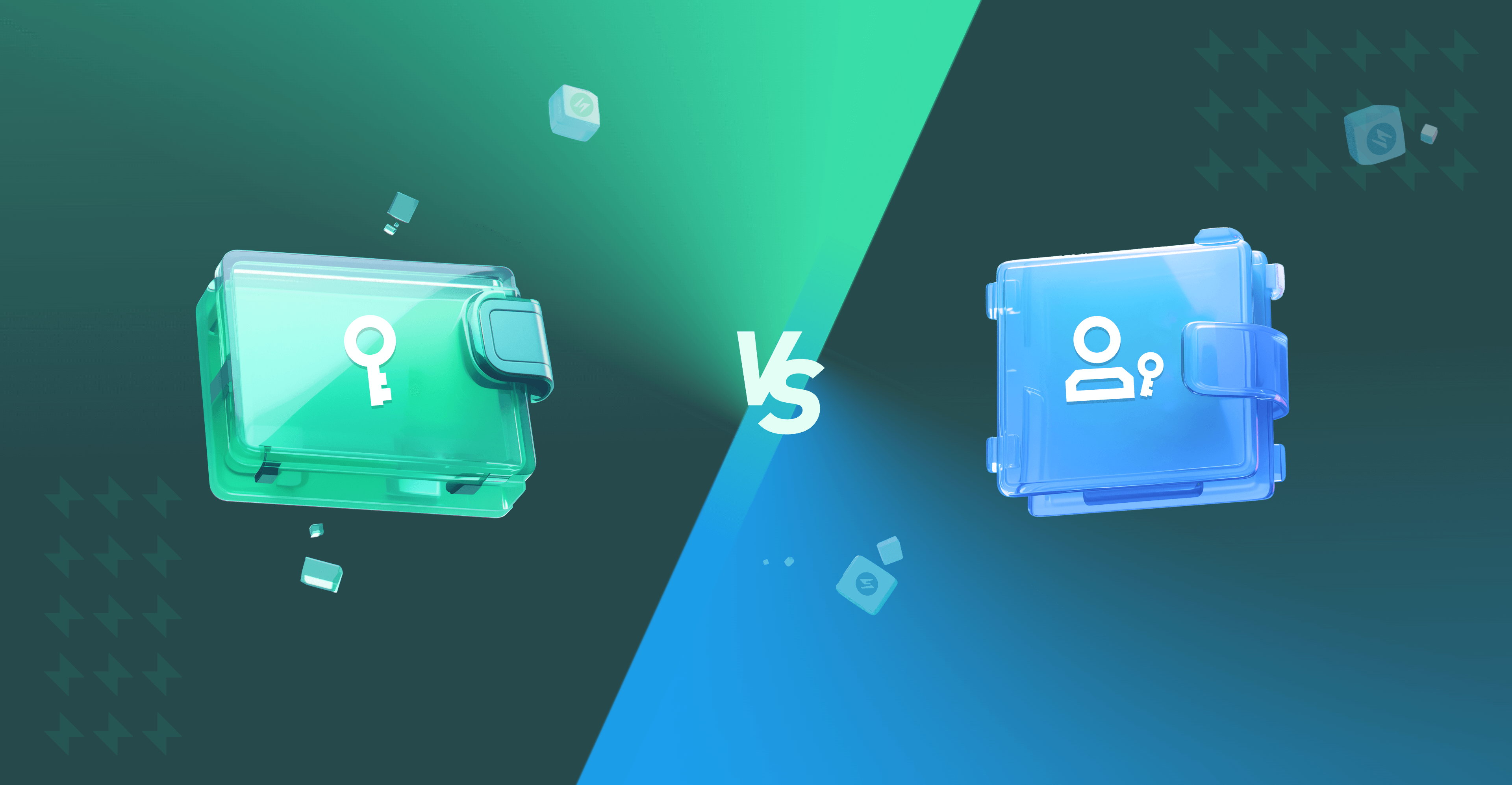 User comparing regulated crypto exchange interface with self-custody wallet on smartphone illustration