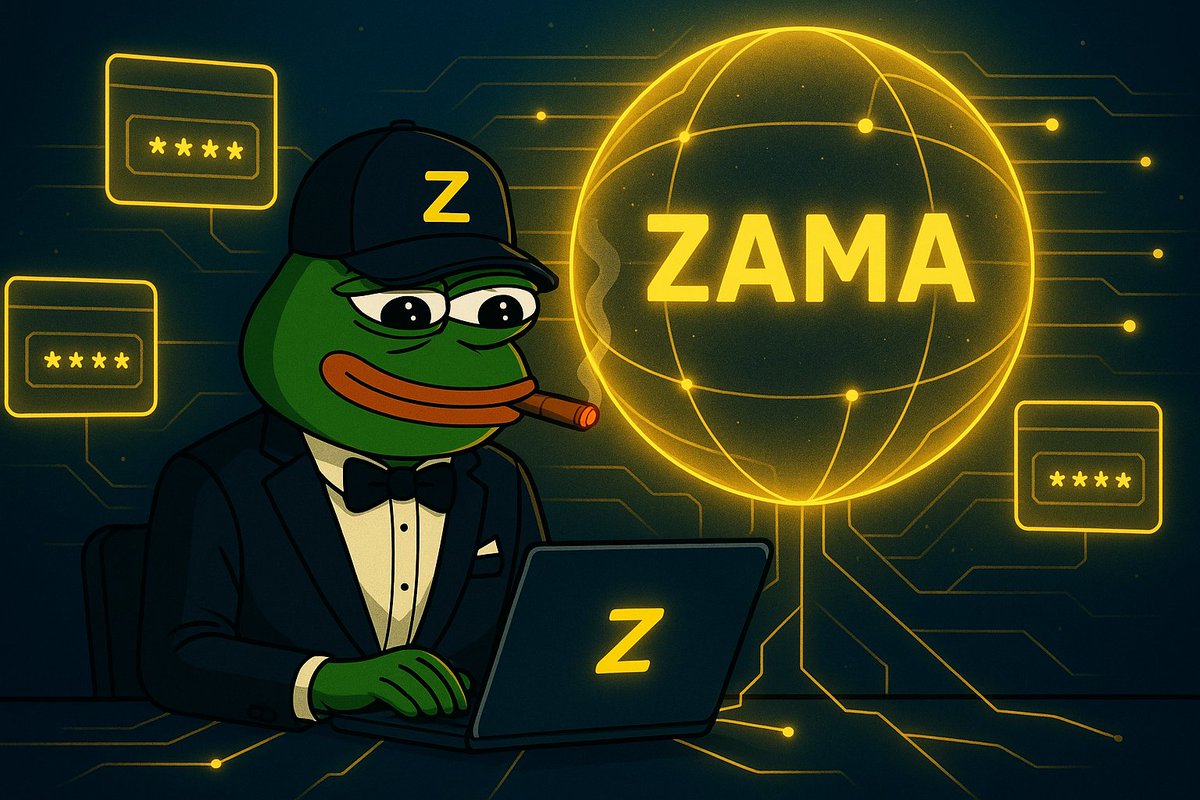 Illustration of encrypted blockchain transactions flowing through a modular rollup, powered by Conduit and Zama's Fully Homomorphic Encryption (FHE) technology.