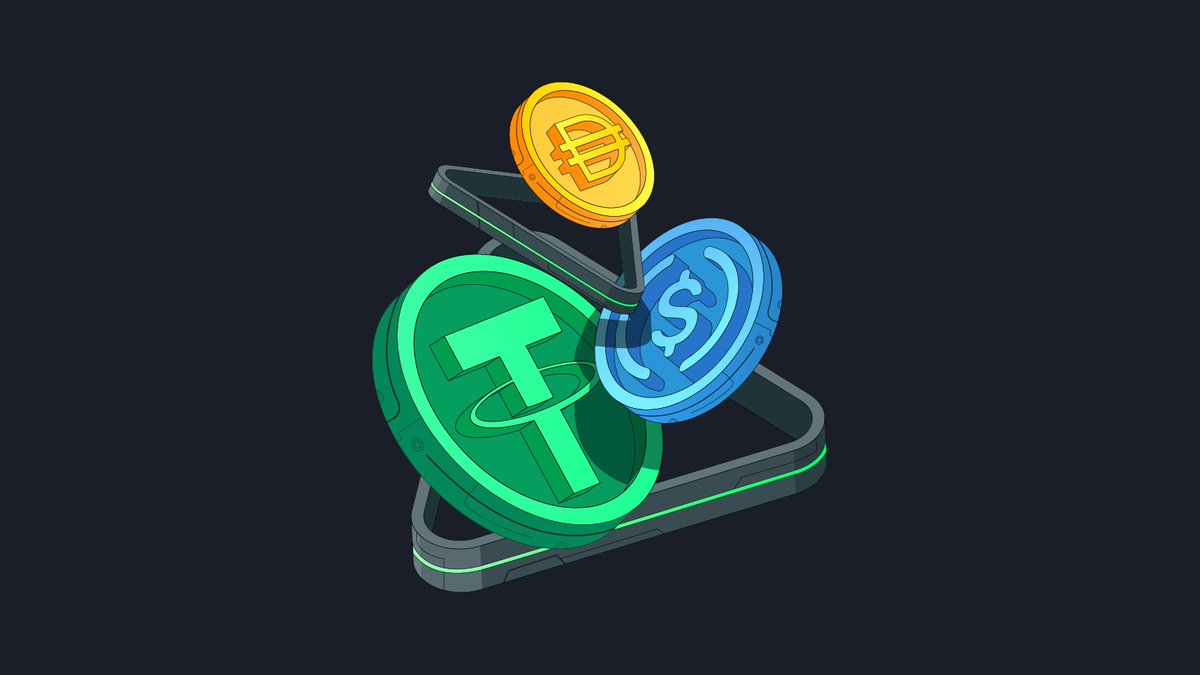 Illustration of USDY, BUIDL, and BENJI stablecoins bridging traditional finance (TradFi) and decentralized finance (DeFi) through tokenized real-world assets.