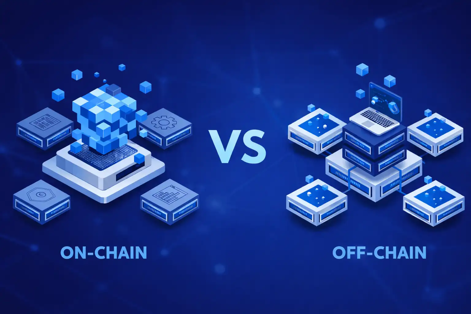 Illustration comparing traditional DeFi over-collateralized loans with high collateral requirements versus reduced collateral loans enabled by on-chain credit scores like FairScore, revolutionizing decentralized finance lending