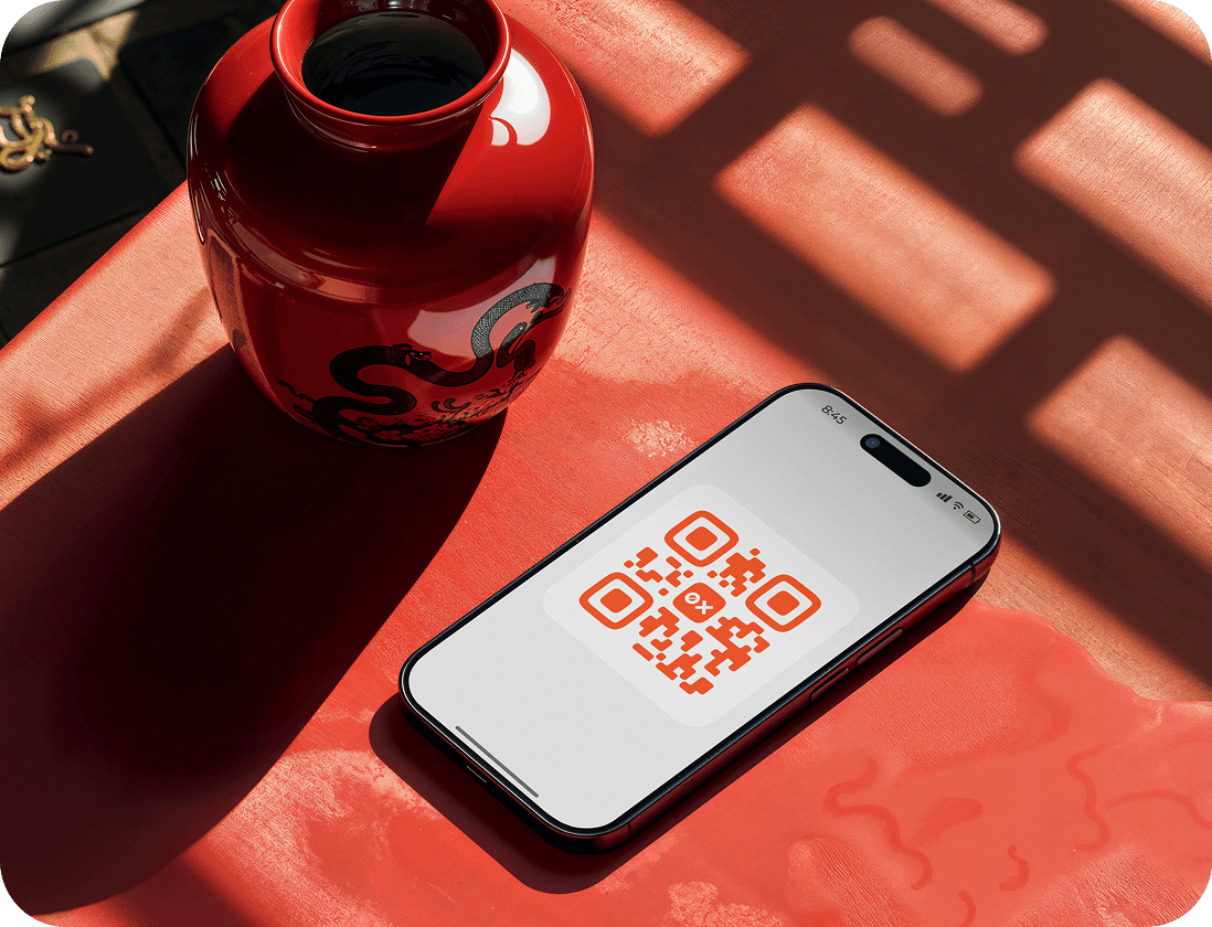 Local vendor in busy market scanning USDT QR code with handheld POS terminal for offline crypto payments