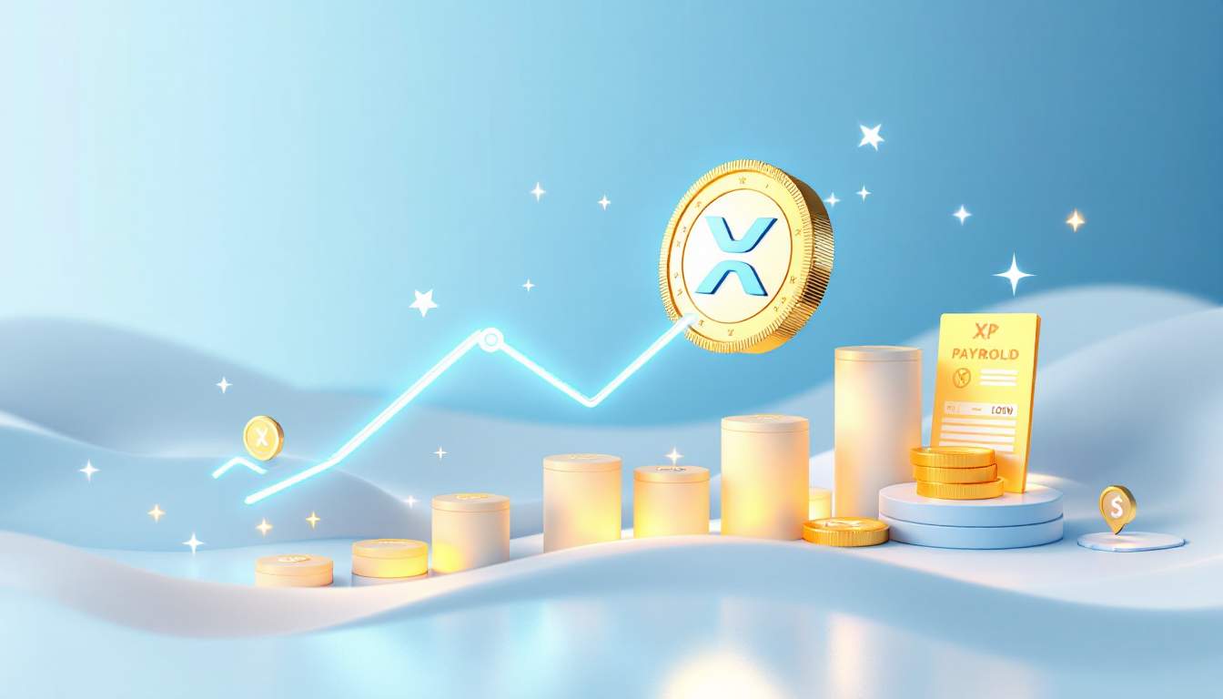 Modern graphic showing XRP onboarding growth and sustainable green crypto mining adoption in 2025