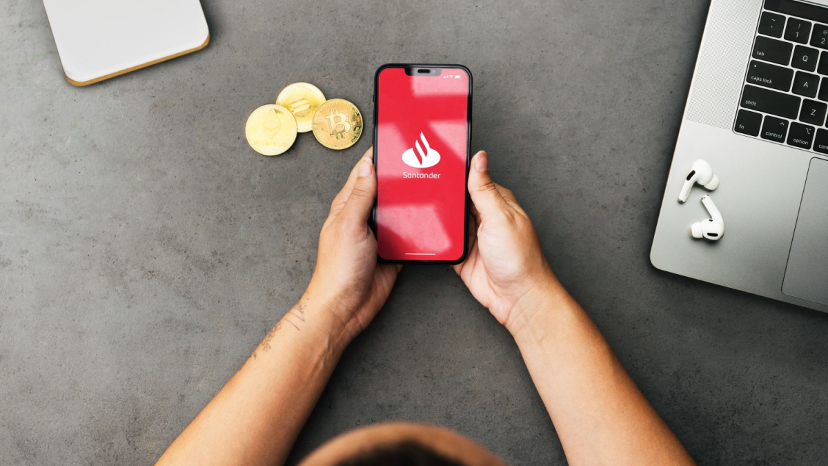 Official Openbank crypto trading interface screenshot for German users showing BTC ETH LTC MATIC ADA trading options in app