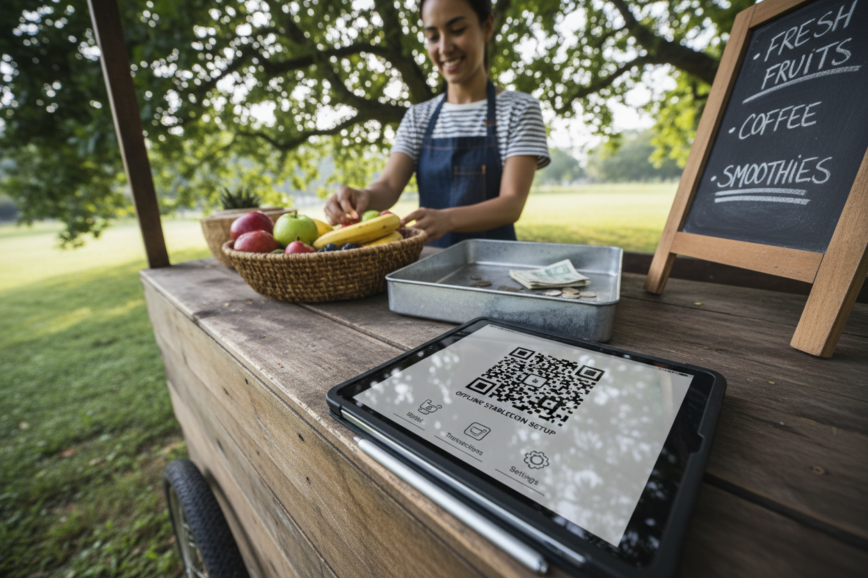 Offline Stablecoin QR Setup for Small Business Cashiers