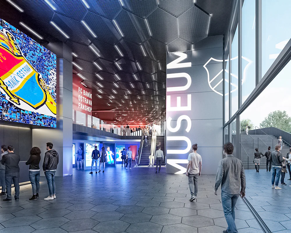 Packed stadium at Esports Nations Cup 2025 with digital crypto graphics overlay, symbolizing the integration of cryptocurrency in esports betting