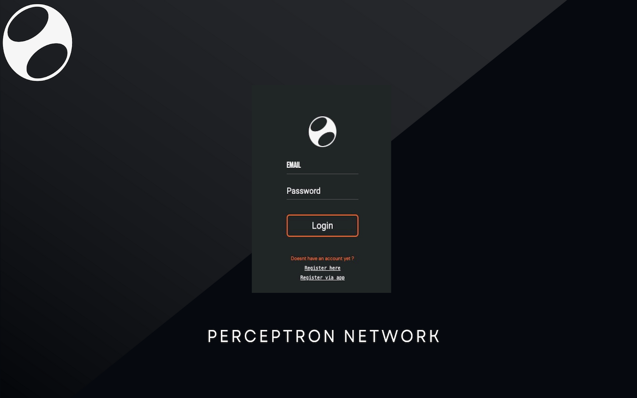 Screenshot of Perceptron Network Chrome extension dashboard interface showing active node status, bandwidth points accumulation, and rewards for decentralized AI data mesh