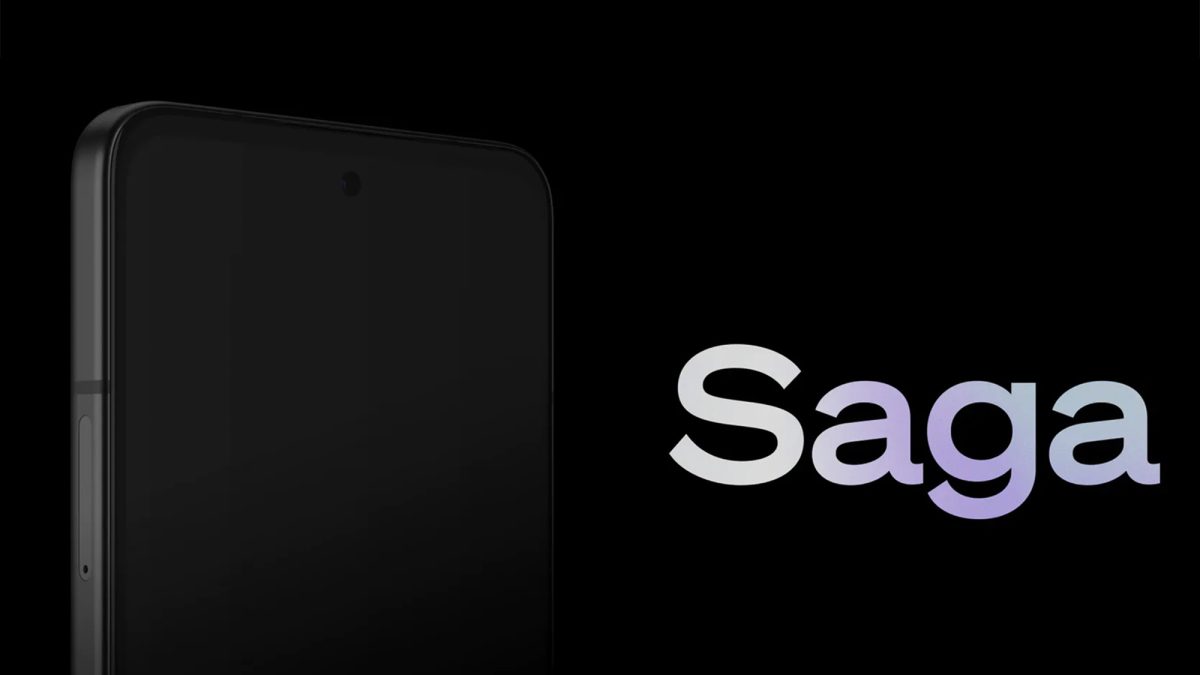 Person using the APhone app on a Solana Saga smartphone to buy real-world assets with $PHONE tokens