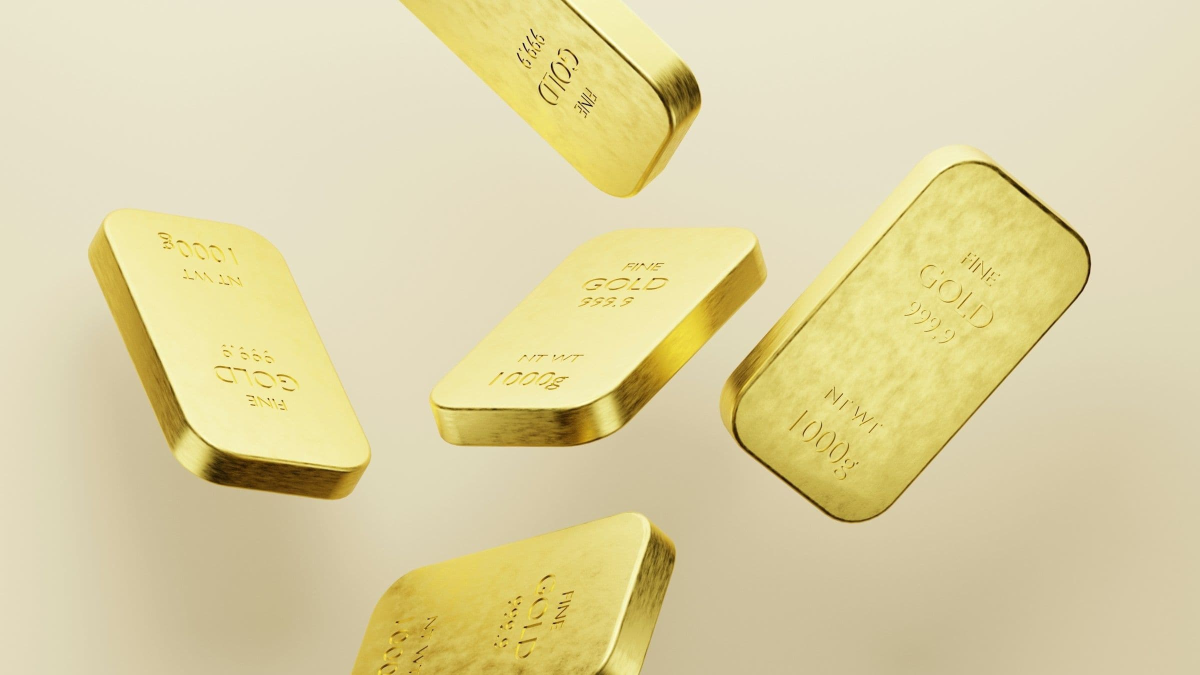 Physical gold bars alongside digital blockchain graphics symbolizing tokenized gold on Solana in 2024