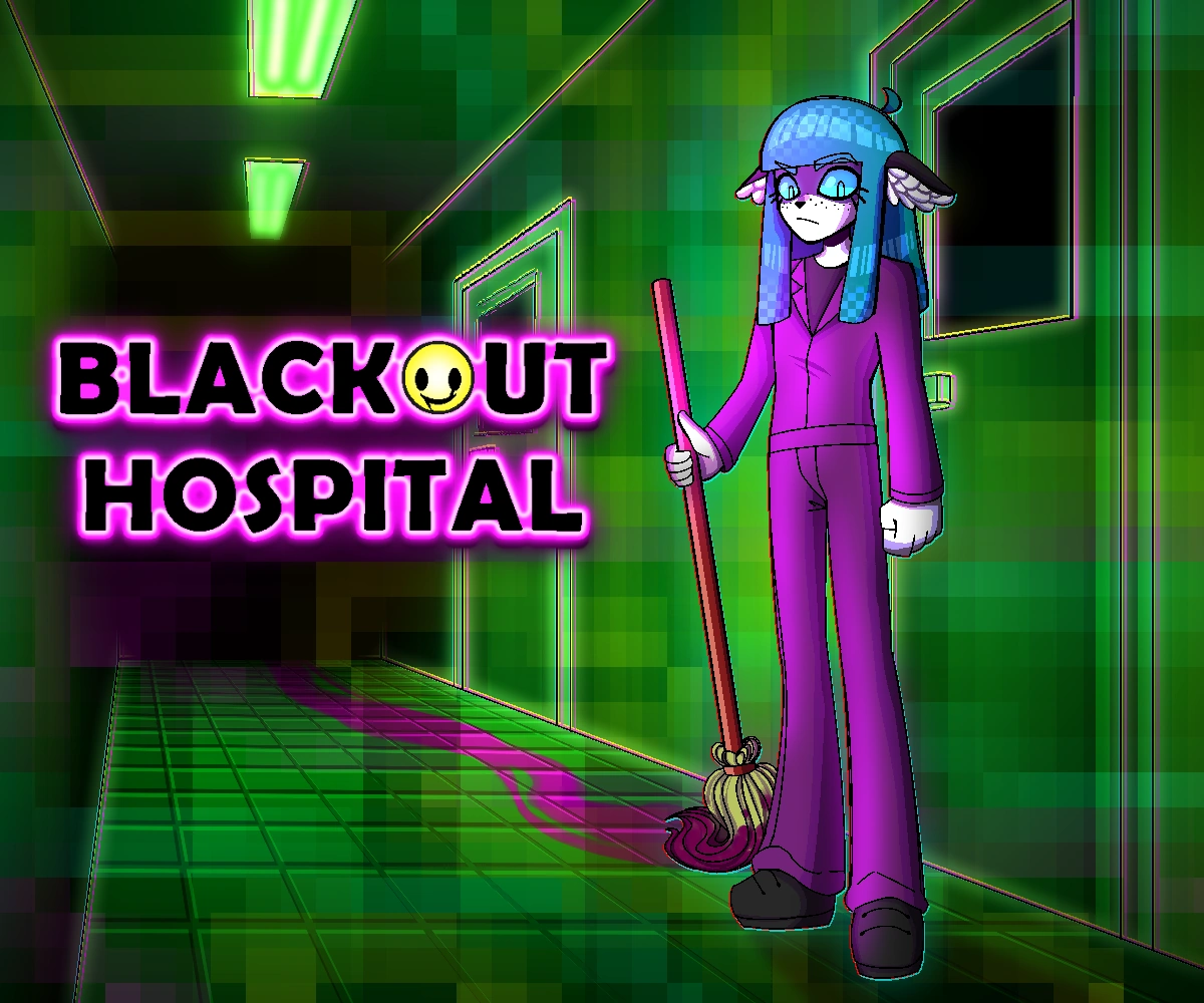 Intense chapter boss fight and puzzle-solving screenshot from Blackout Hospital official walkthrough by arcadekitten, indie horror RPG on itch.io