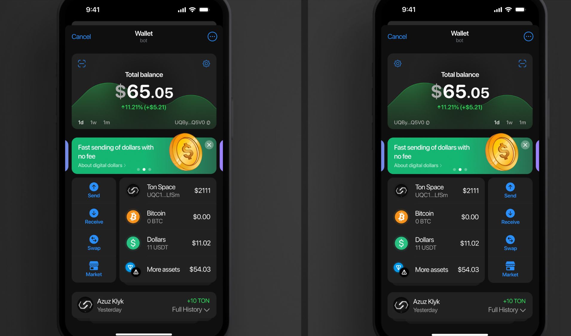 Screenshot of a popular Telegram Mini App displaying seamless TON Wallet integration for easy crypto transactions