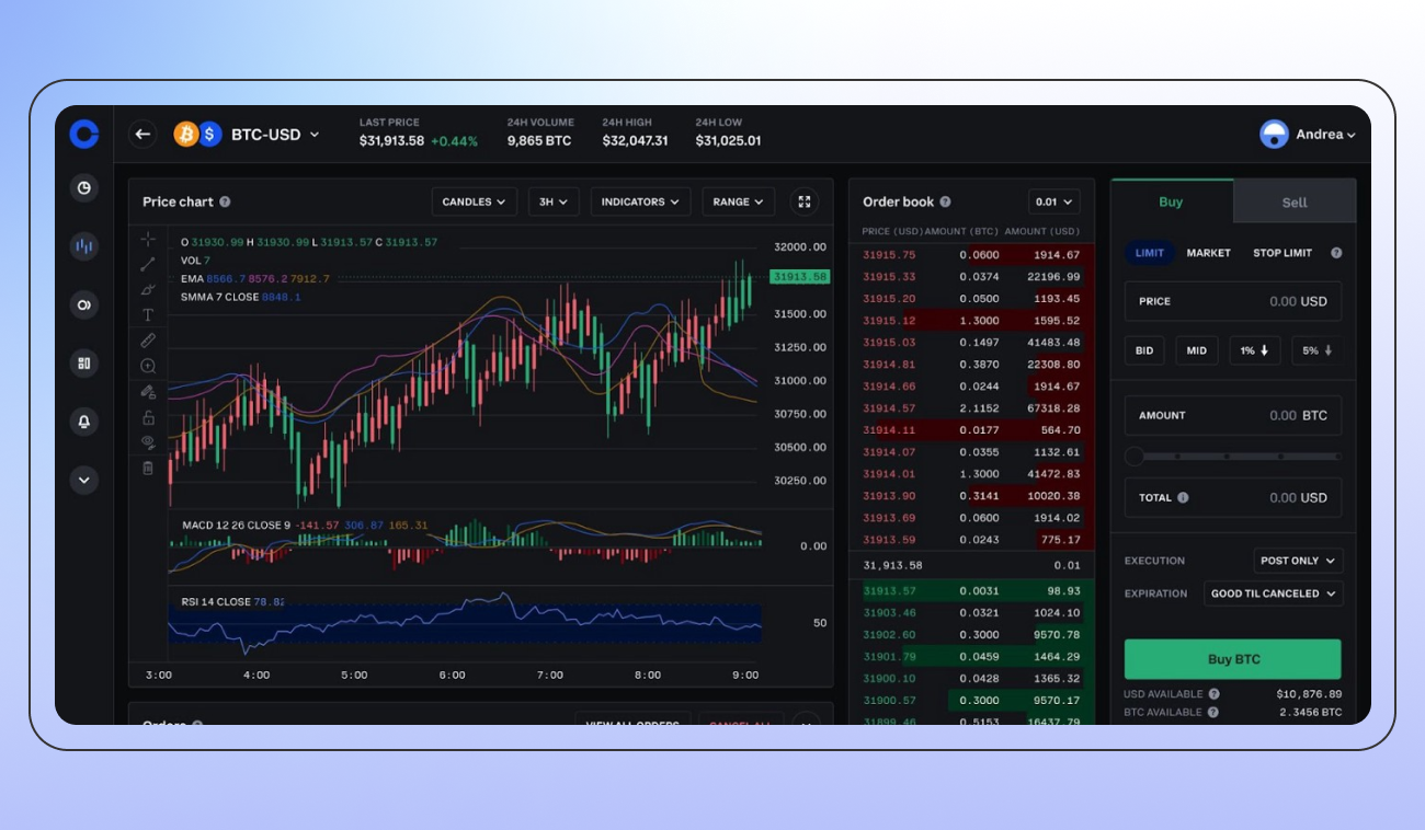 Screenshot of Coinbase app displaying DEX trading interface with Base assets for DeFi access