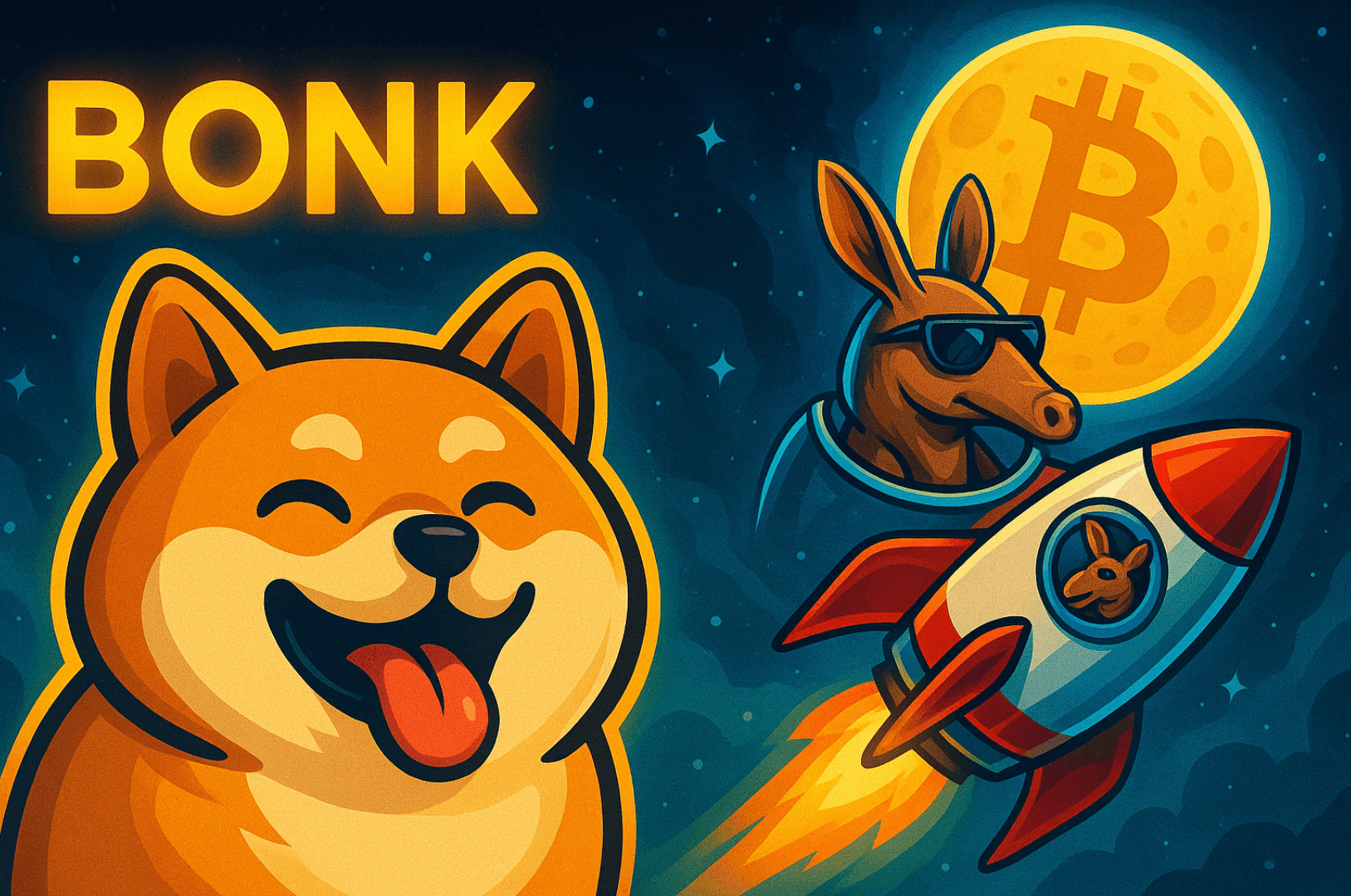BONK Solana Shiba Inu mascot art representing the brand identity of the BONK memecoin in 2025