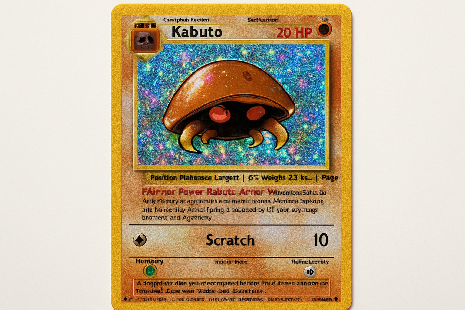 Shiny holographic Kabuto Pokémon card from Fossil set tokenized as RWA NFT on TCGOnChain platform, showcasing crypto collectibles boom