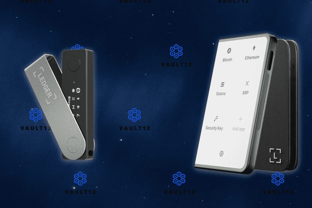 Ledger Nano X hardware wallet vs MetaMask browser extension side-by-side comparison highlighting security icons for 2026 crypto self-custody