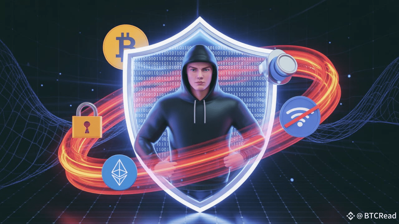 Smart contract escrow securing stablecoin payment for hotel booking with onchain insurance shield blockchain illustration