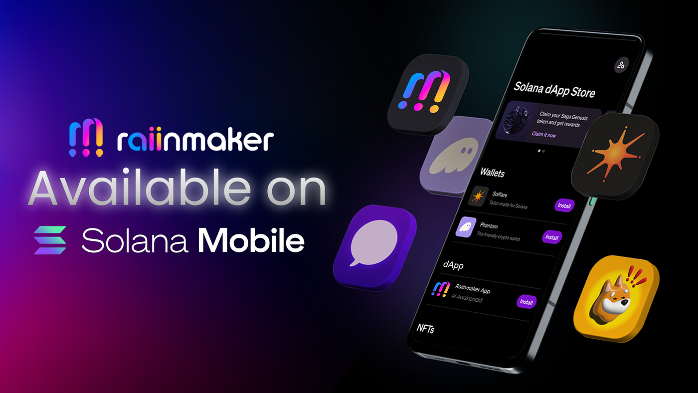 Solana Saga smartphone displaying a DePIN node application interface, showcasing mobile-first crypto network participation