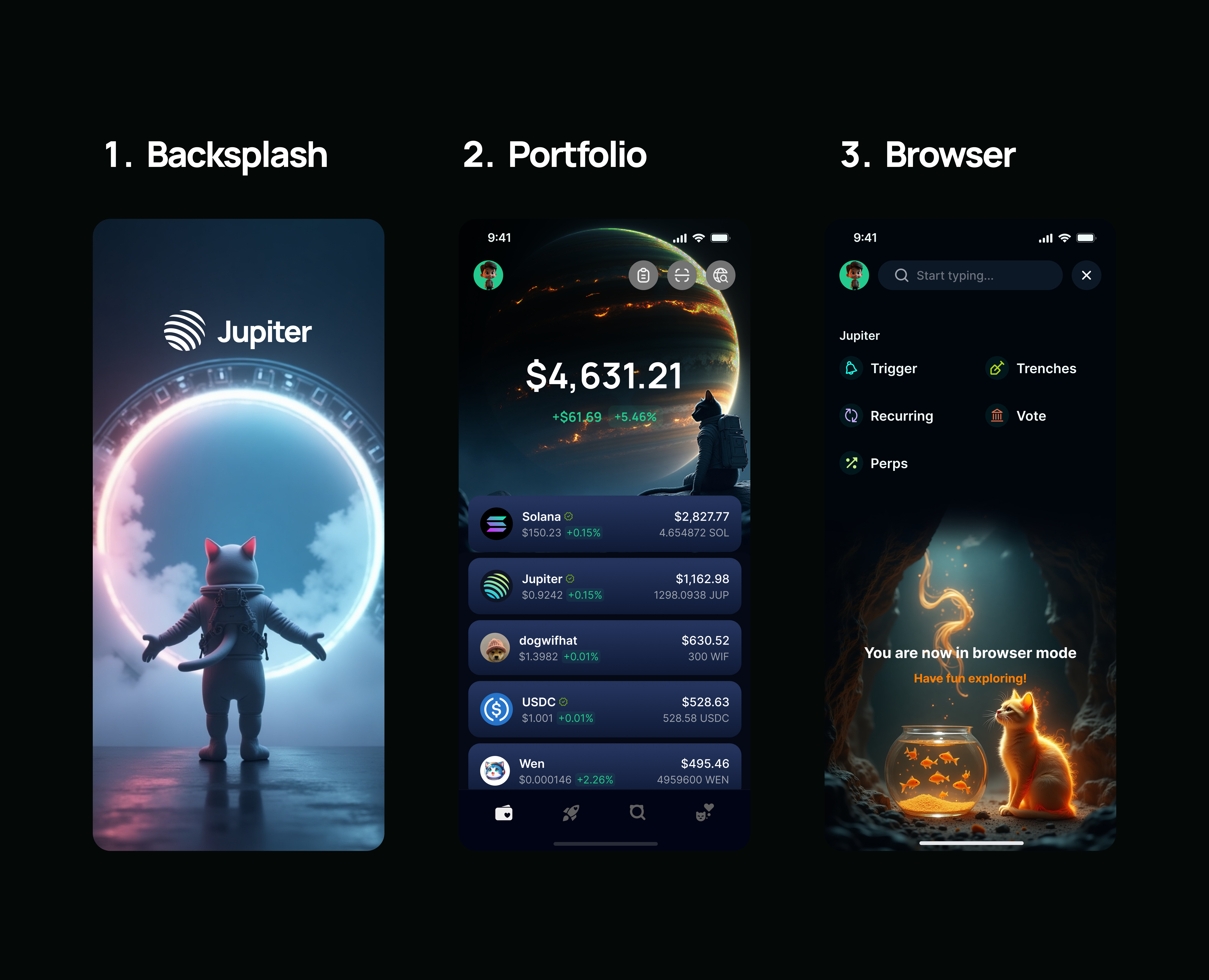 Solana Seeker phone screen displaying Jupiter Mobile app interface for DeFi token swaps on Solana blockchain, step-by-step setup guide 2026