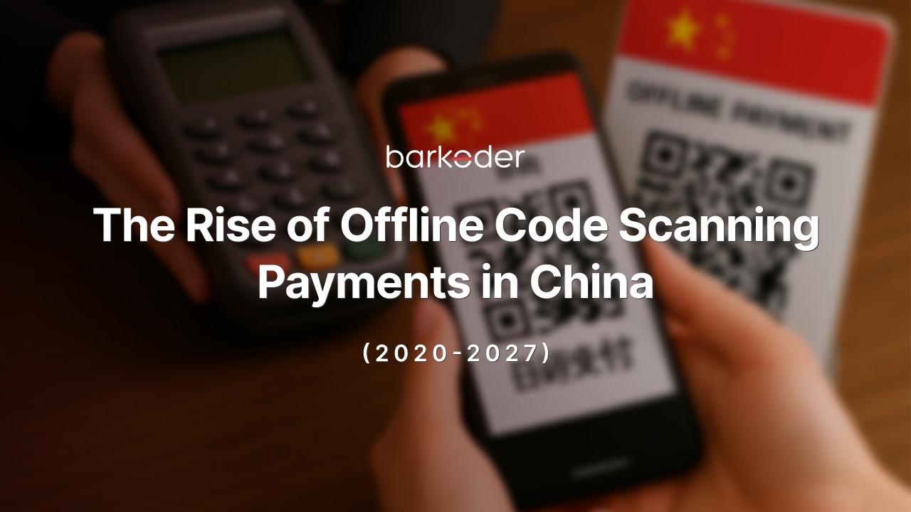 Asian street vendor displaying USDT QR code for offline cryptocurrency payments, customer scanning with smartphone in bustling market