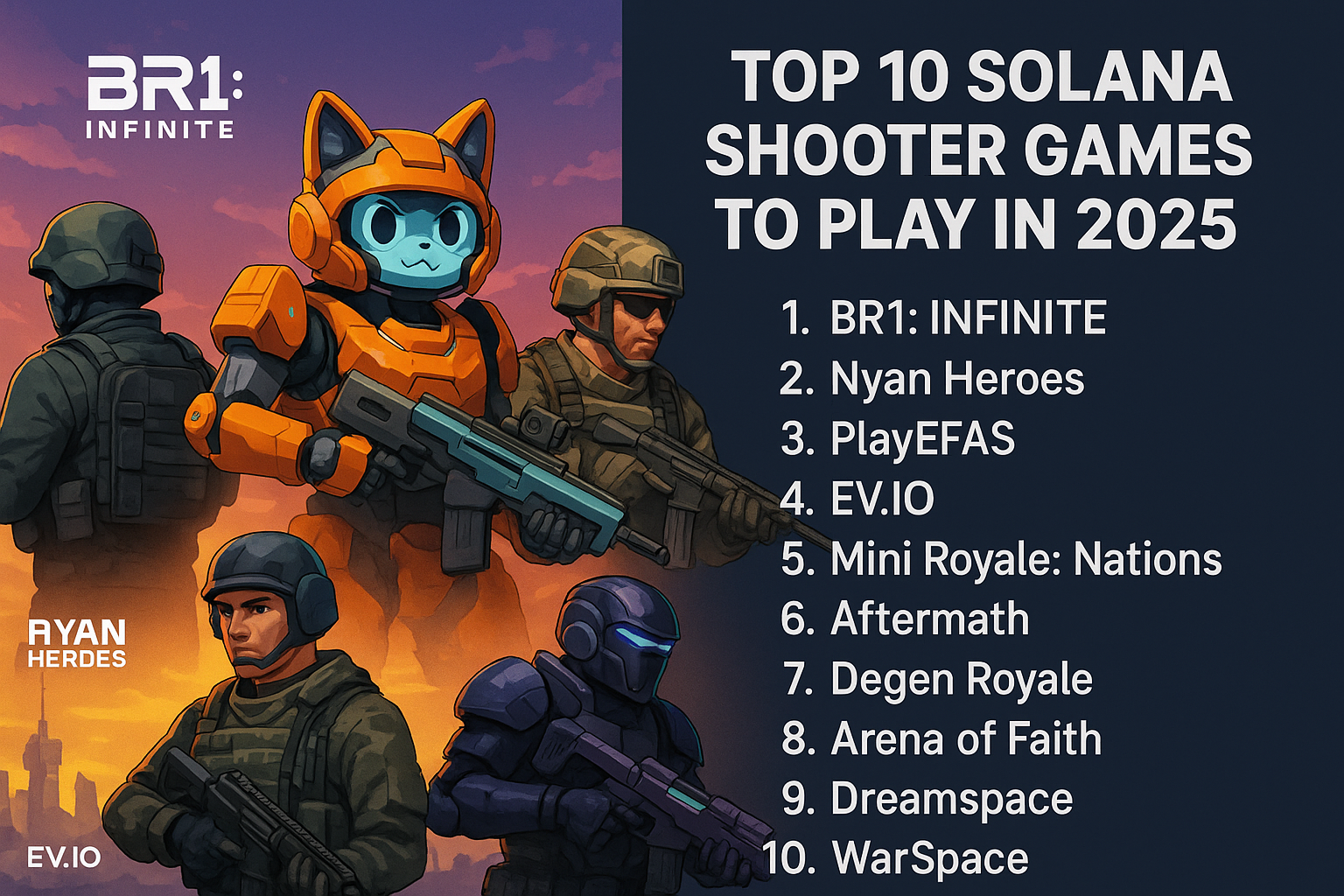 Top 10 Solana Shooter Games to Play in 2025: From BR1 to NyanHeroes
