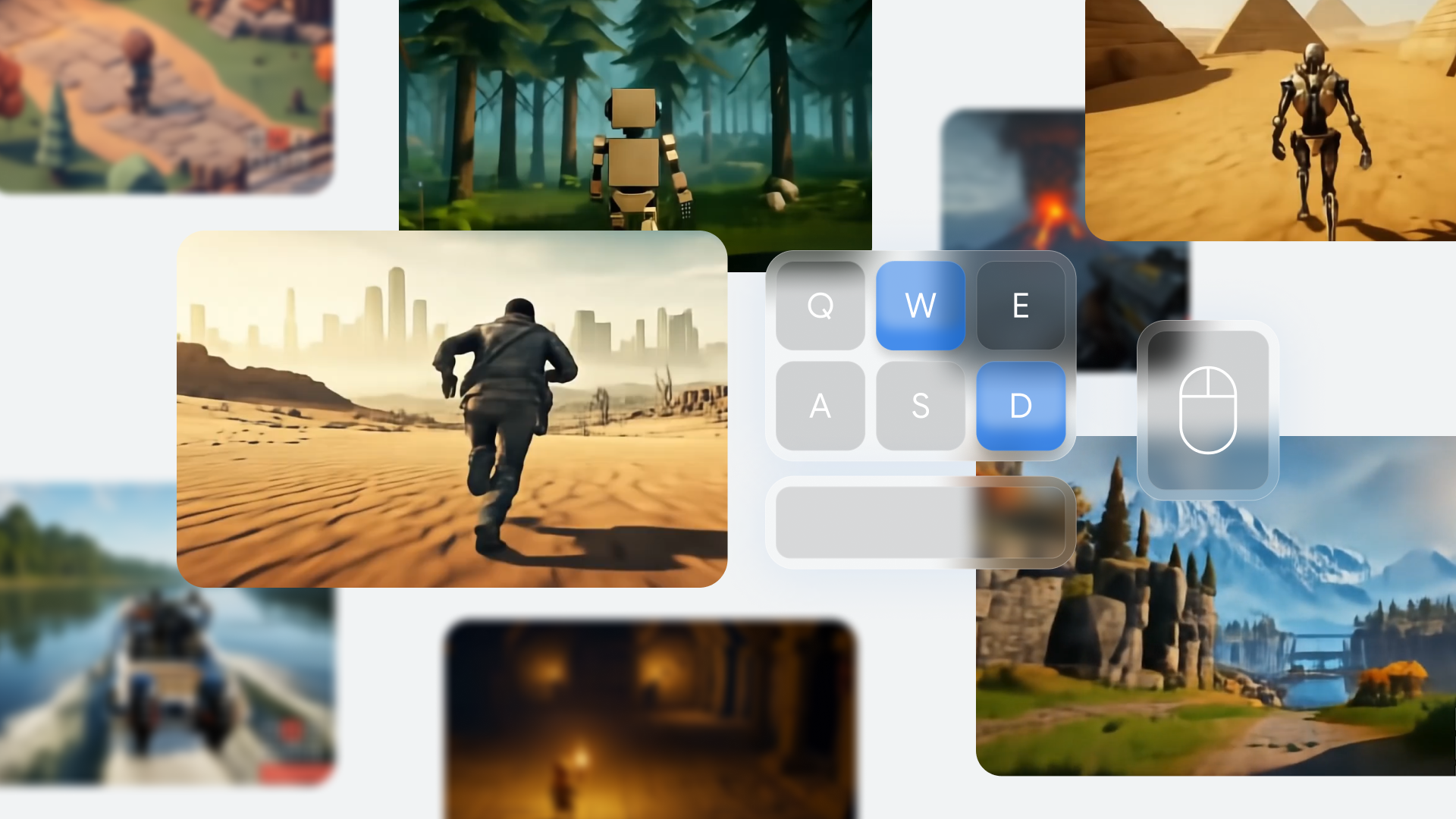 Two AI agents collaborating in a detailed 3D game world, inspired by Google DeepMind's SIMA and Genie 3 innovations