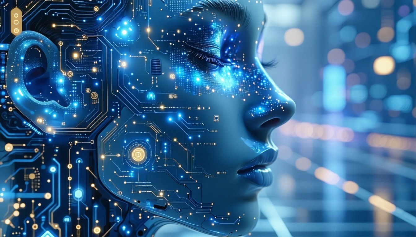 Vibrant digital artwork of AI model absorbing premium datasets from futuristic marketplace like Defined.ai AWS Data Exchange boosting performance with glowing neural connections for LLM fine-tuning