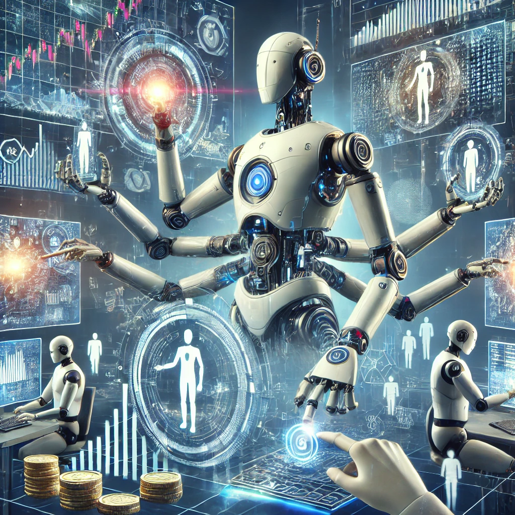 Vibrant futuristic illustration of DAO treasury vault with stablecoins flowing into yield-generating pools optimized by AI agents for risk-managed DeFi returns