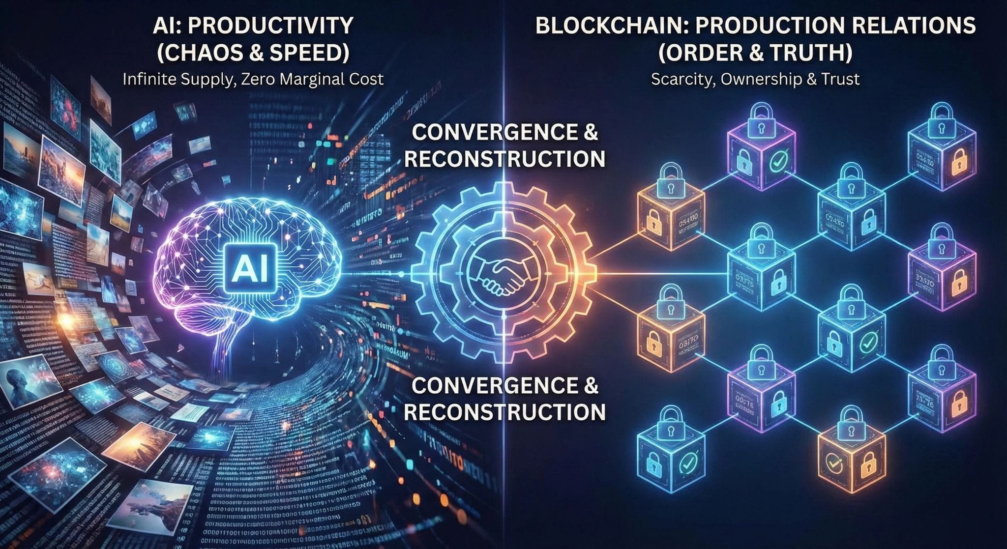 Vibrant illustration of blockchain securing premium datasets for LLM fine-tuning in niche domains like crypto and legal