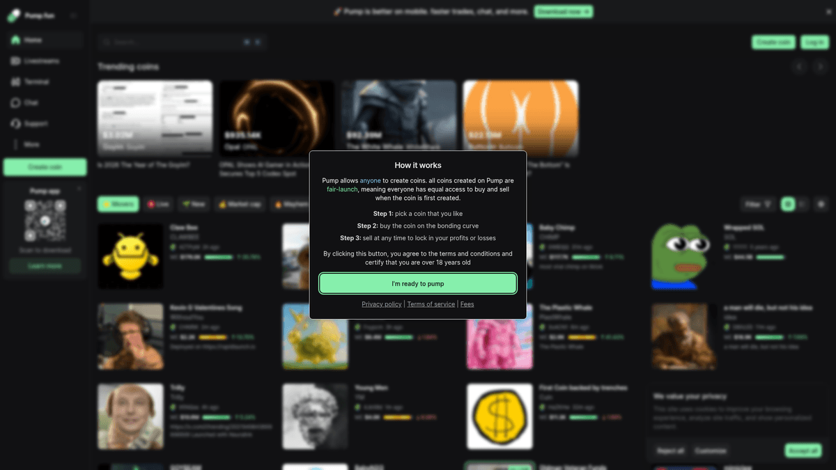 Vibrant screenshot of Base.meme launchpad dashboard showing memecoin token creation form with bonding curve progress bar for Base network