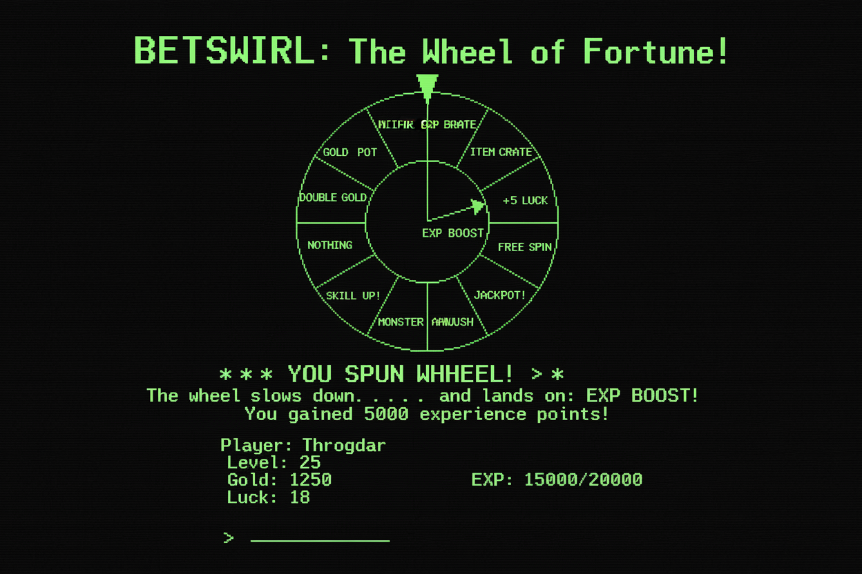 Vibrant screenshot of Betswirl spinning wheel gameplay in MUD-powered on-chain mini-game on Base chain