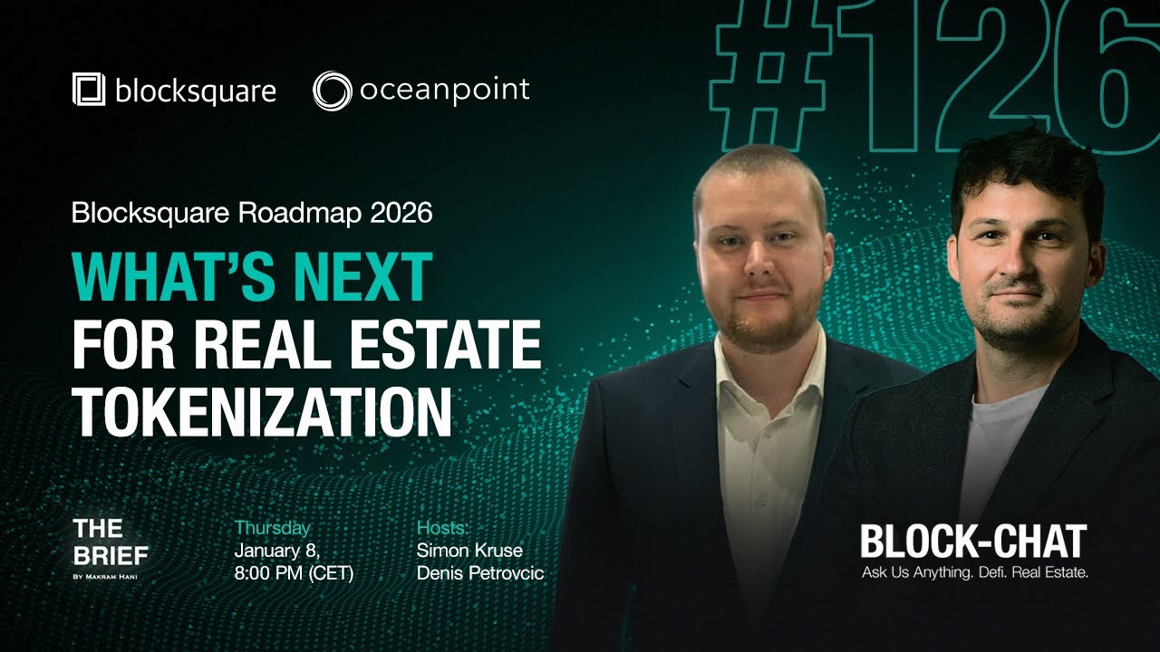 World map visualizing Blocksquare's 168 tokenized real estate properties across 29 countries, highlighting global reach of on-chain RWA investments and blockchain tokenization