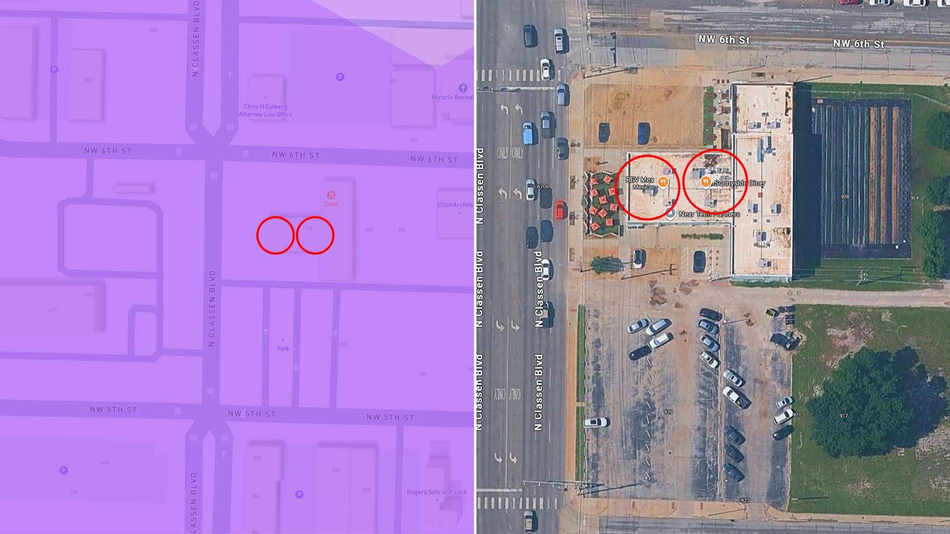 Helium Mobile hotspot offloading data from AT&T and T-Mobile phones in urban cityscape, illustrating network data flow arrows for decentralized 5G coverage and carrier offload