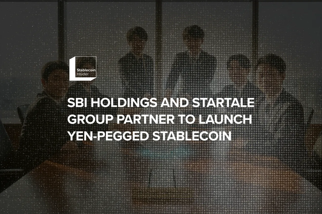SBI Holdings and Startale partnership announcement graphic for regulated Japanese Yen stablecoin launch in 2026