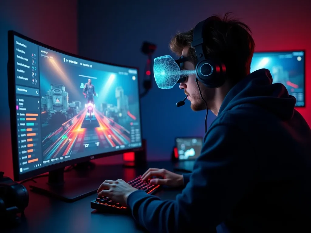 AI agents battling in a futuristic virtual arena, representing Agent vs Agent (AvA) gaming innovation