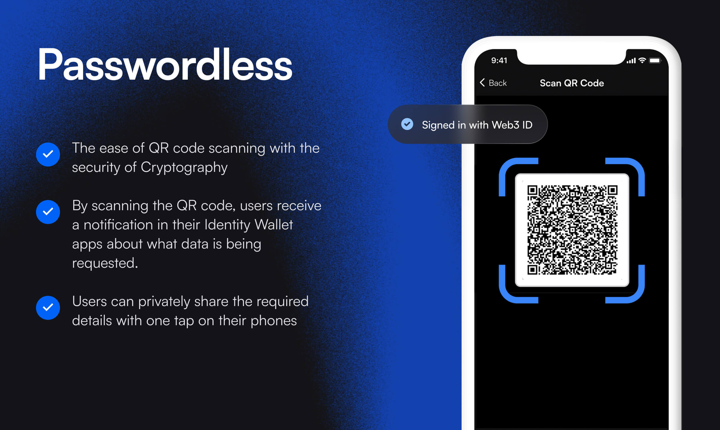 Illustration of a reusable onchain KYC credential enabling privacy-preserving identity verification across multiple Web3 dApps, with interconnected blockchain icons and a shield symbolizing security.