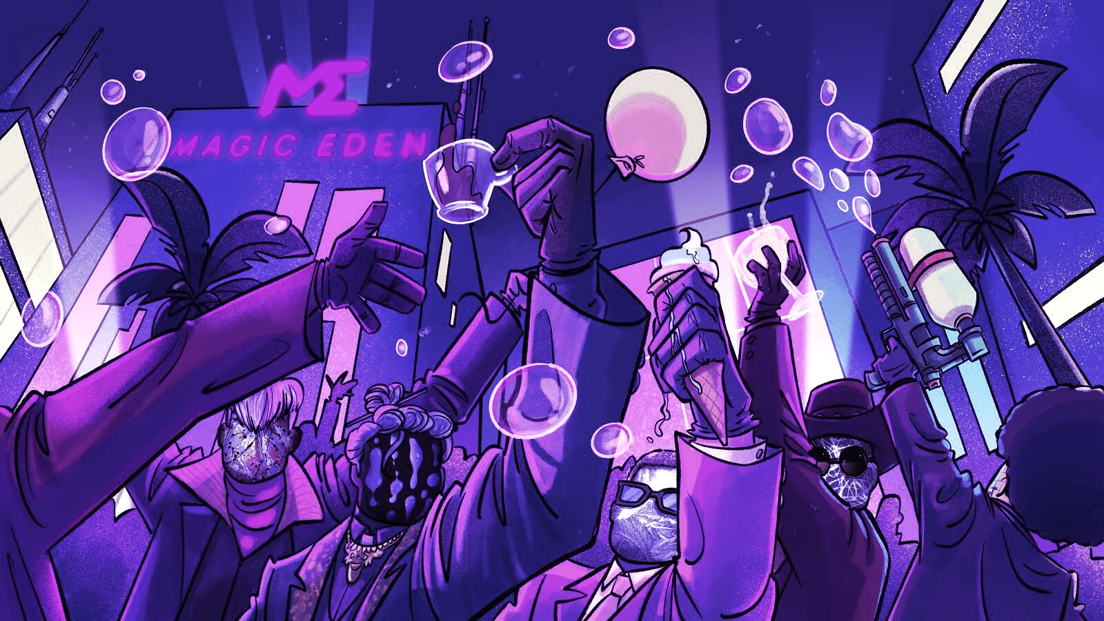 Trending hashtag NFTs on Solana blockchain visualized as digital assets and social tokens