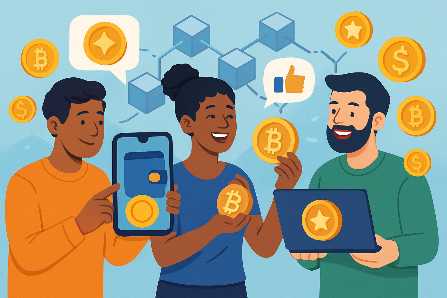 Users earning crypto rewards through on-chain staking platforms, digital wallets, and blockchain interfaces