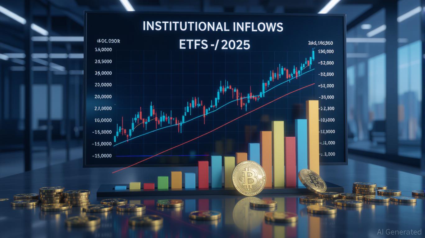 Solana ecosystem growth and tokenized asset flows in 2025, featuring digital assets, blockchain connections, and institutional adoption