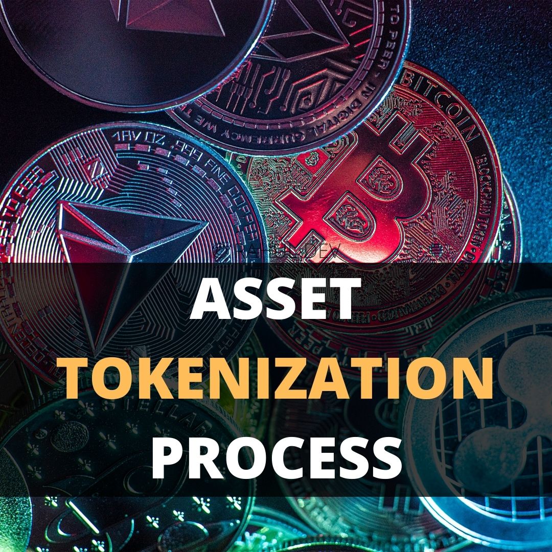 Visualization of patent document morphing into blockchain tokens with fractional shares flying out, illustrating IP tokenization for fractional ownership