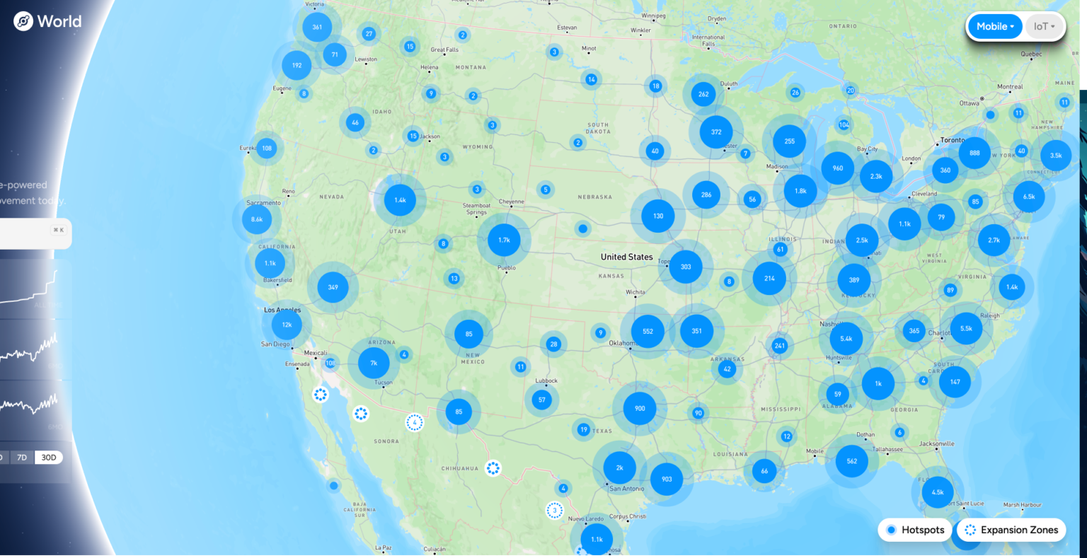 Visualization of dTelecom Solana DePIN decentralized network with AI-powered real-time voice video chat infrastructure