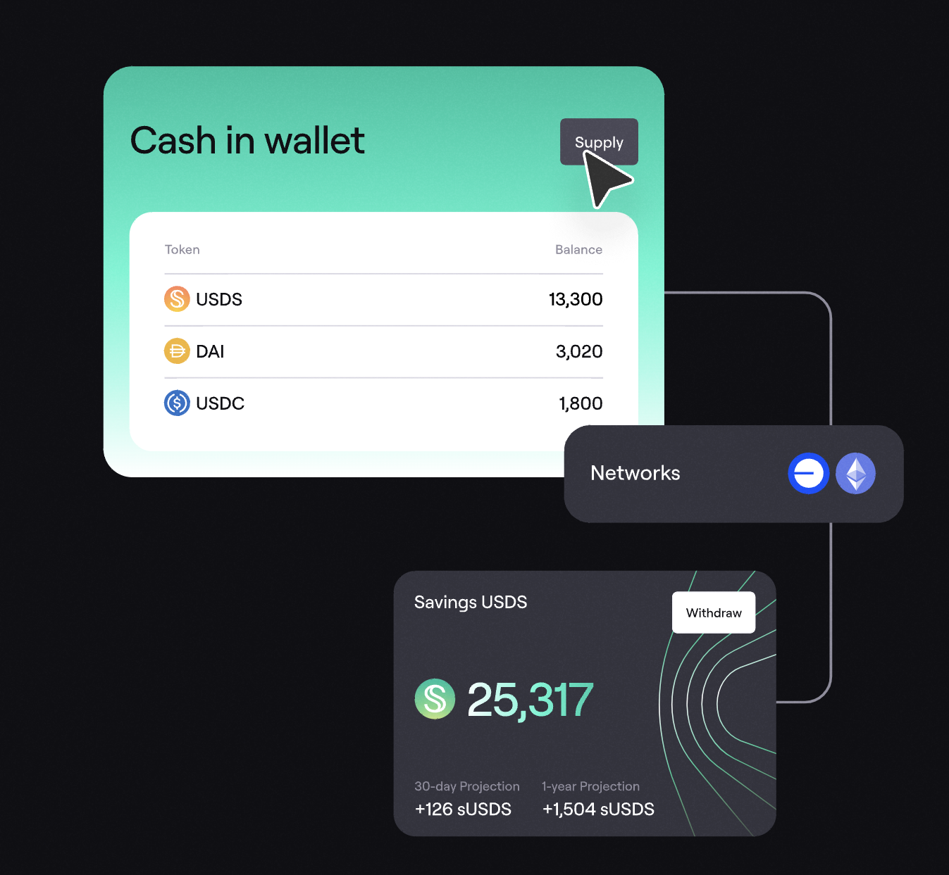 Conceptual illustration of onchain risk scores enabling under-collateralized crypto lending in DeFi, featuring digital wallets, credit scores, and decentralized finance icons.