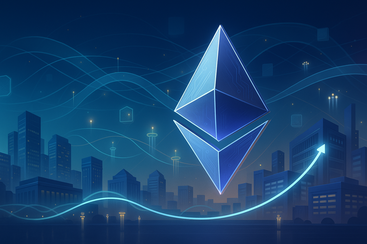 Illustration showing Ethereum (ETH) flowing into ETF custody vaults versus on-chain DeFi liquidity pools, symbolizing the impact of Ethereum spot ETFs on on-chain liquidity in 2024.