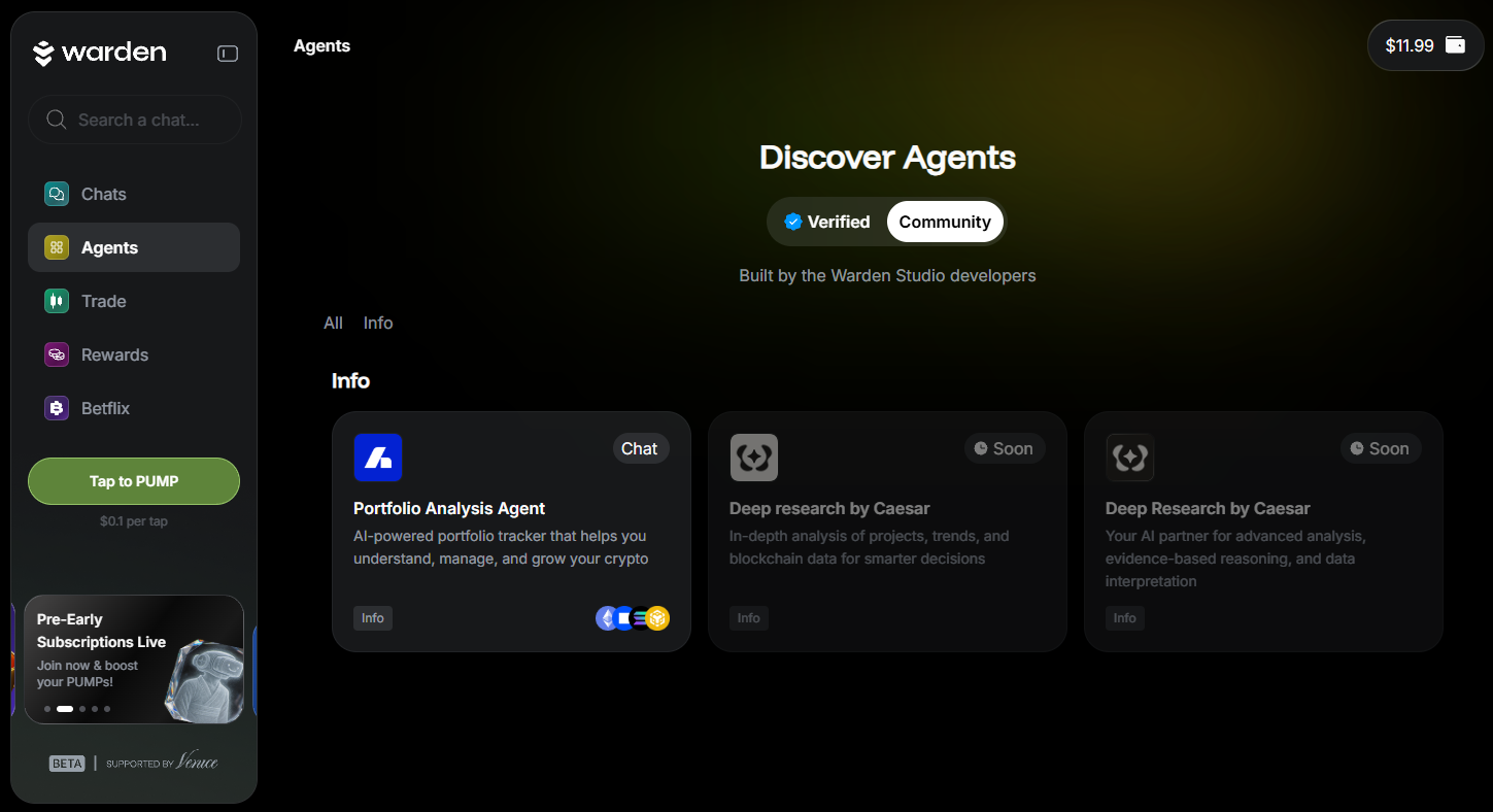Warden Protocol Genesis Campaign dashboard screenshot showing gamified leaderboard with WARP token rewards for cross-chain activities and user engagement