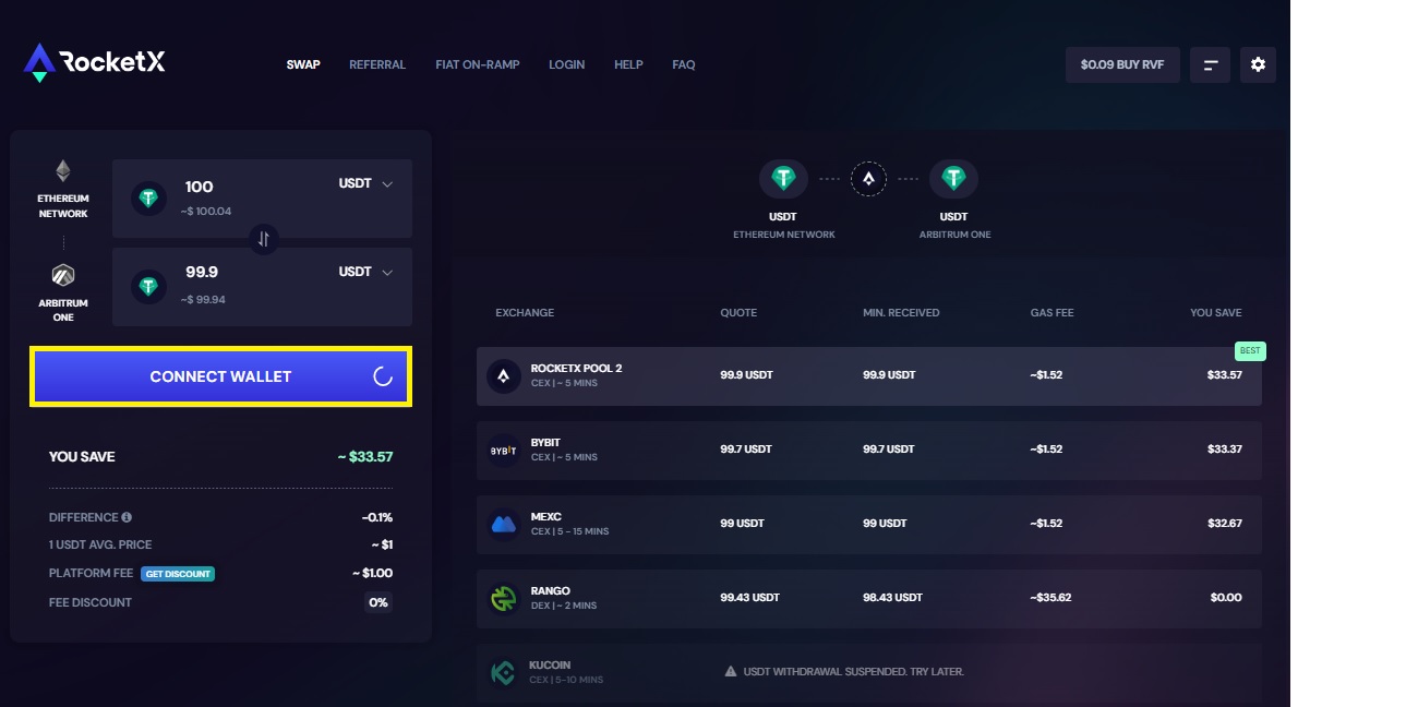 zkSync Era bridge interface screenshot showing wallet connection screen with Connect Wallet button for Ethereum to zkSync onboarding tutorial
