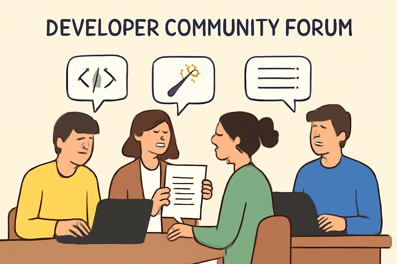 A developer community forum with people collaborating, sharing code, and discussing MagicBlock features.