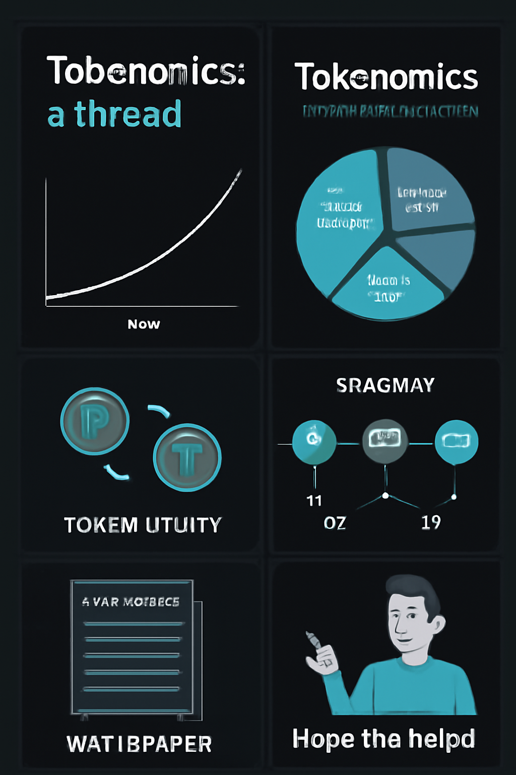 long twitter thread on crypto tokenomics, charts roadmaps whitepaper excerpts, dark mode