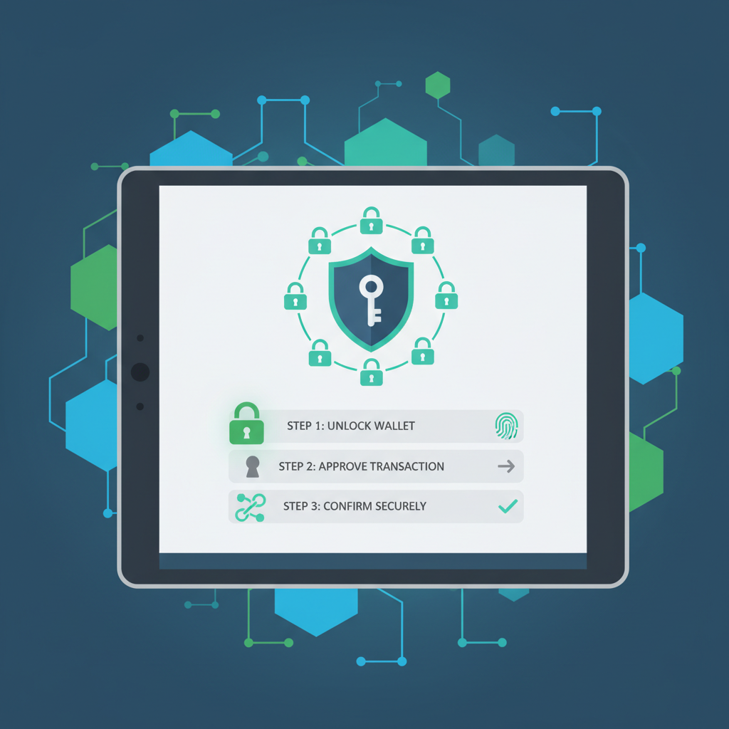 digital wallet interface with keys and locks, crypto secure