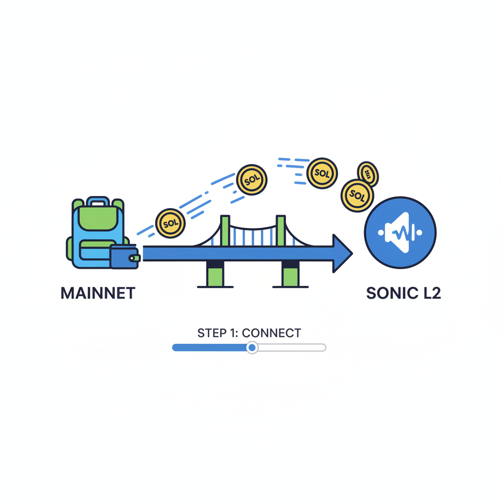 backpack wallet bridge interface, sol from mainnet to sonic l2, animated sol tokens flying